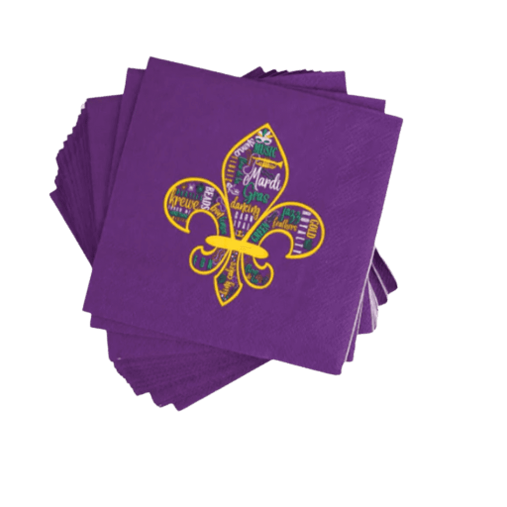 Mardi Gras Fleur de Lis Cocktail Napkins