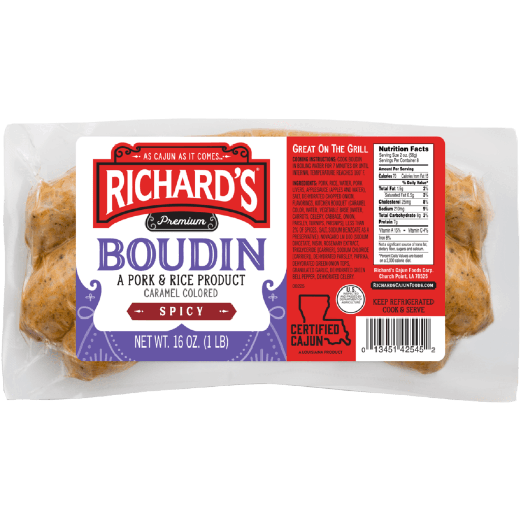 Richard's Hot Pork Boudin 16 oz