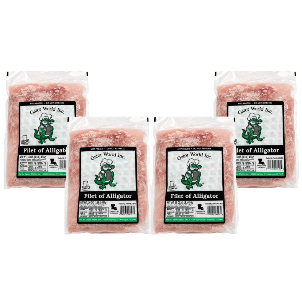 Gator World Alligator Filet 4 Pack (4 lb Total) – Louisiana Alligator Meat