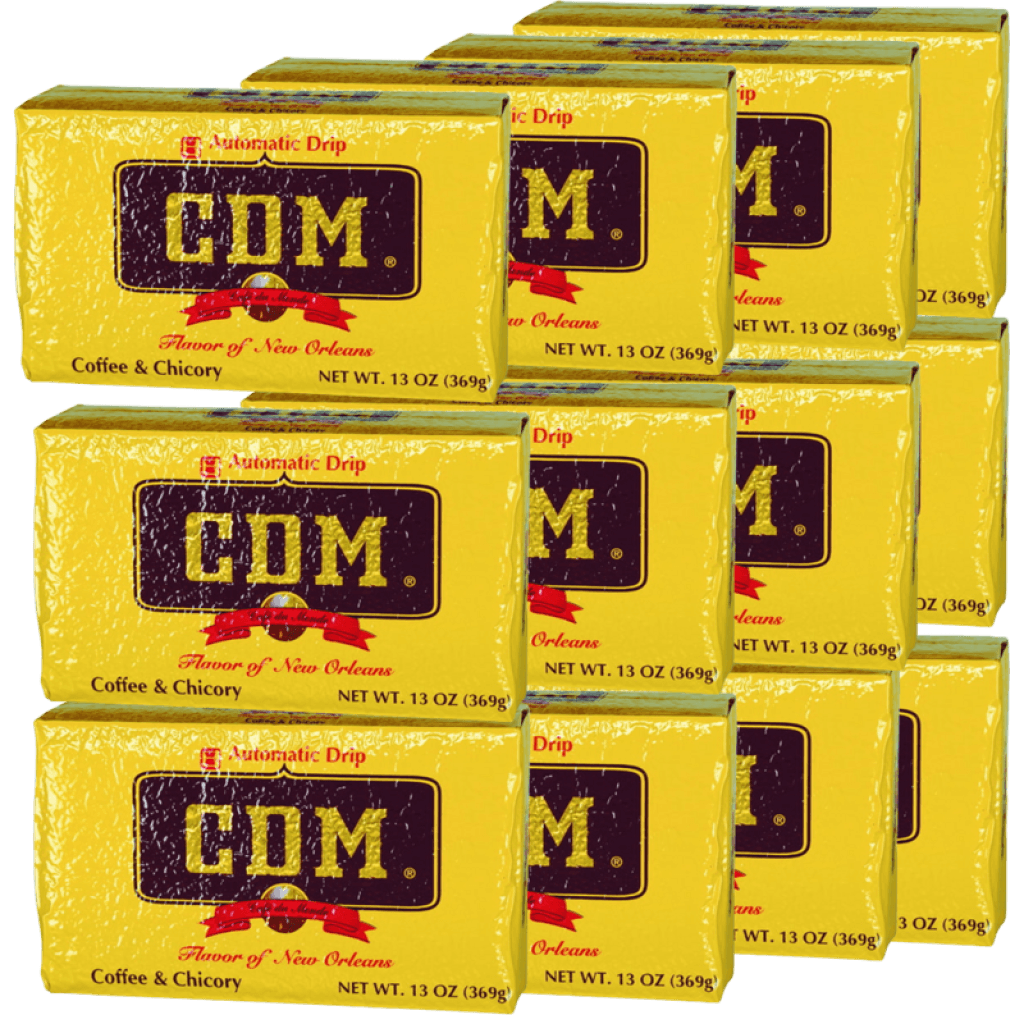 CDM Dark Roast Coffee & Chicory (Auto Drip) 13 oz Brick Pack of 12