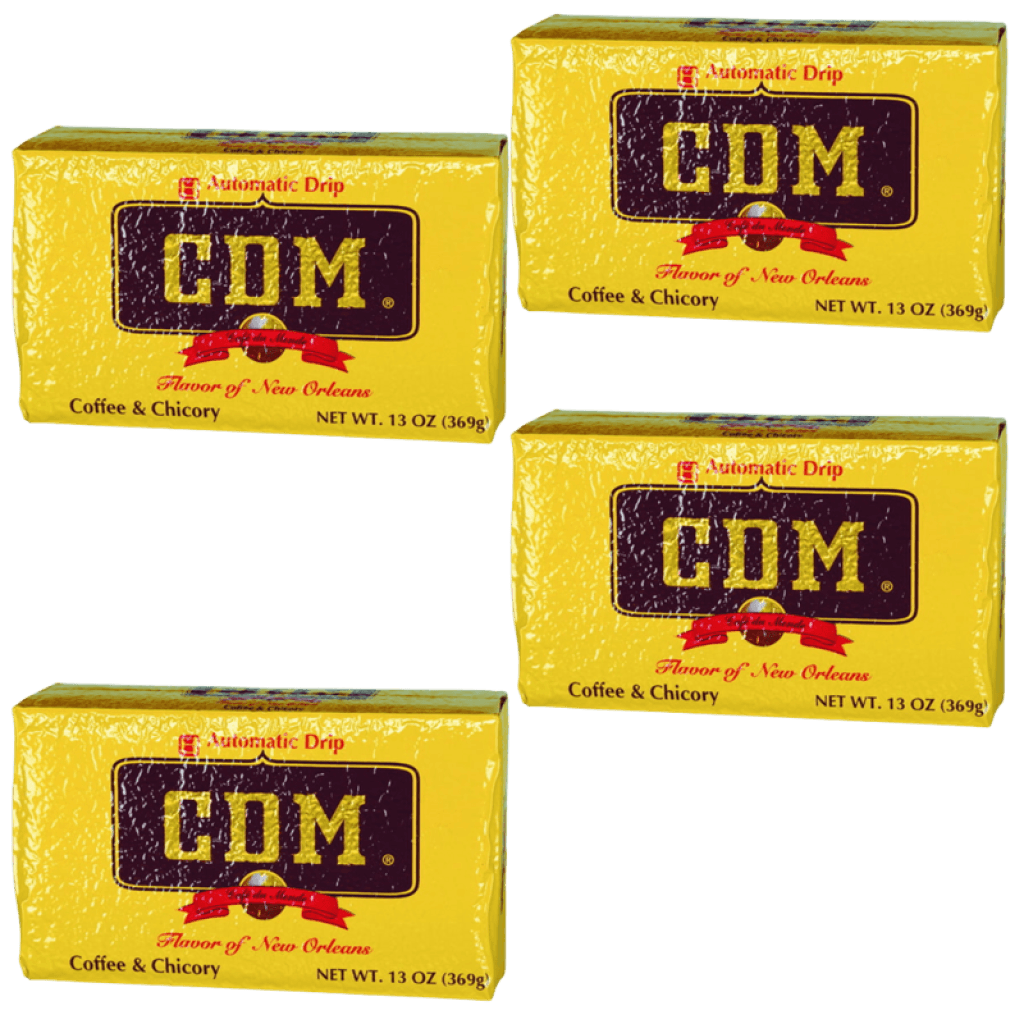 CDM Dark Roast Coffee & Chicory (Auto Drip) 13 oz Brick Pack of 4