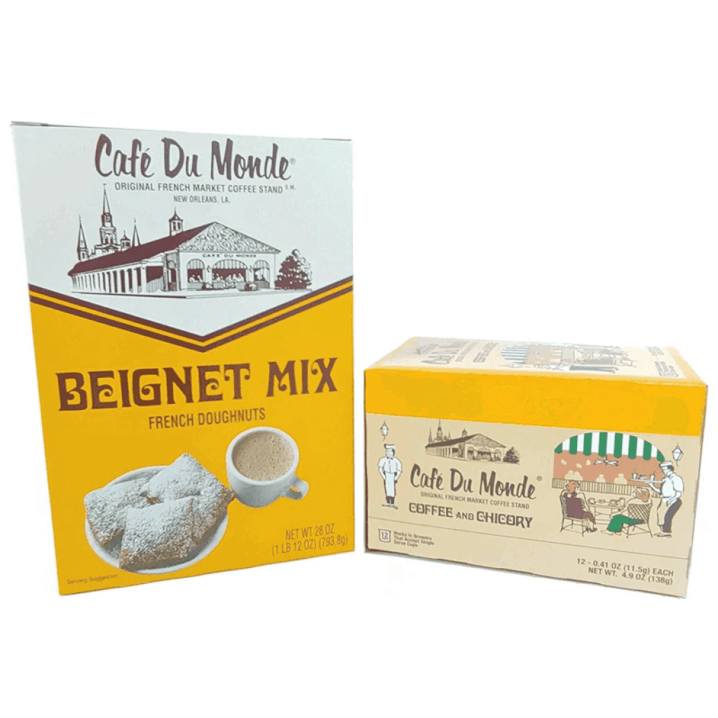 Cafe du Monde Beignet Mix And Single Serve Coffee & Chicory Boxed Set