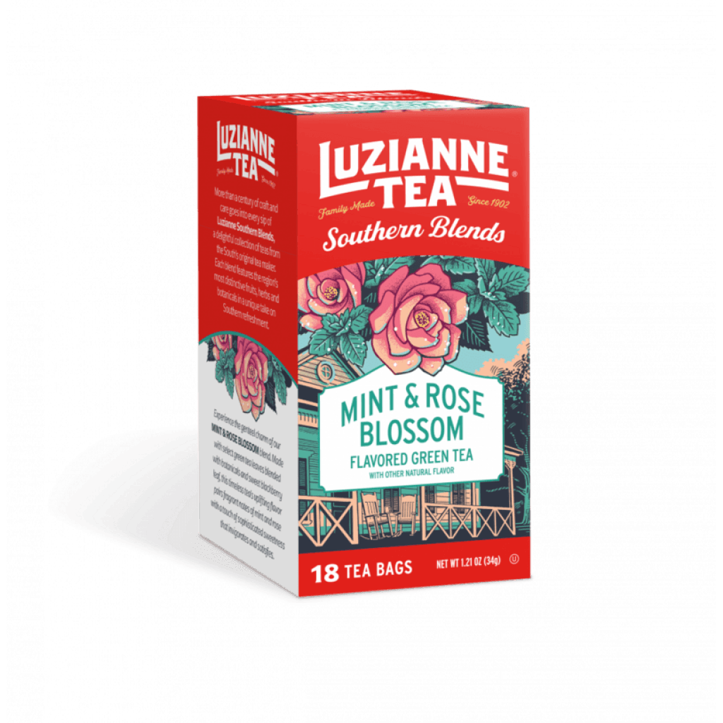 Luzianne Mint & Rose Blossom Flavored Green Tea 18 count