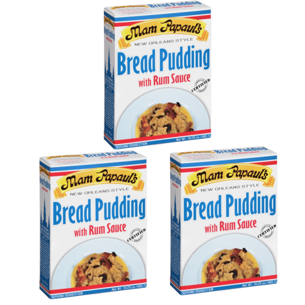 Mam Papauls Bread Pudding with Rum Sauce Pack of 3