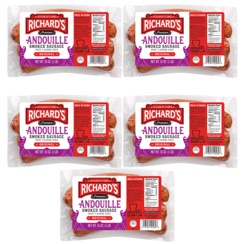 Richard's Andouille Sausage 1 lb Pack of 5