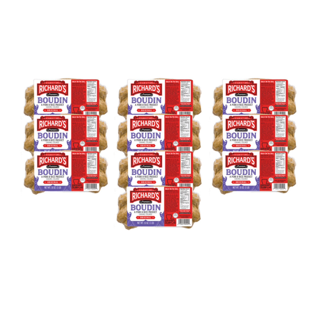 Richard's Pork Boudin Regular 16 oz Case