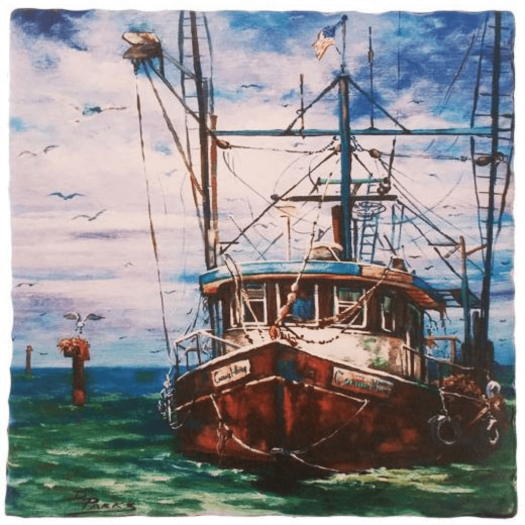 Shrimp Boat Trivet Plate