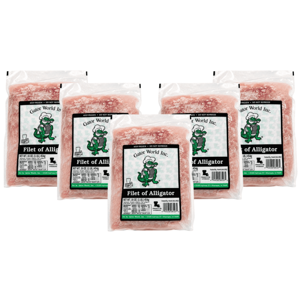 Gator World Alligator Tenderized Fillets 5 Pack – 5 lbs Total