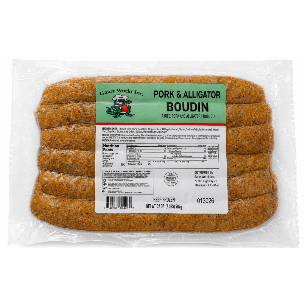 Gator World Pork & Alligator Boudin