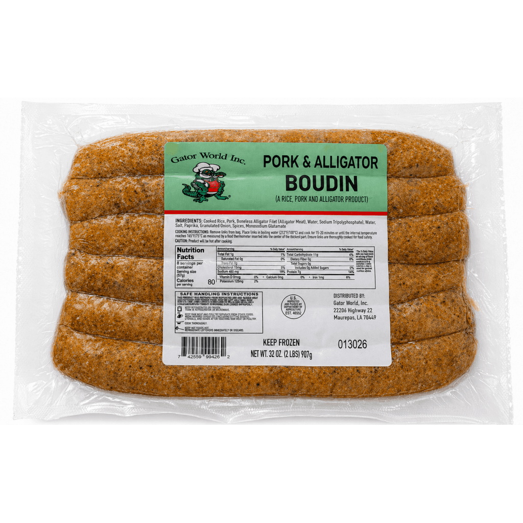 Gator World Pork & Alligator Boudin 2 lb