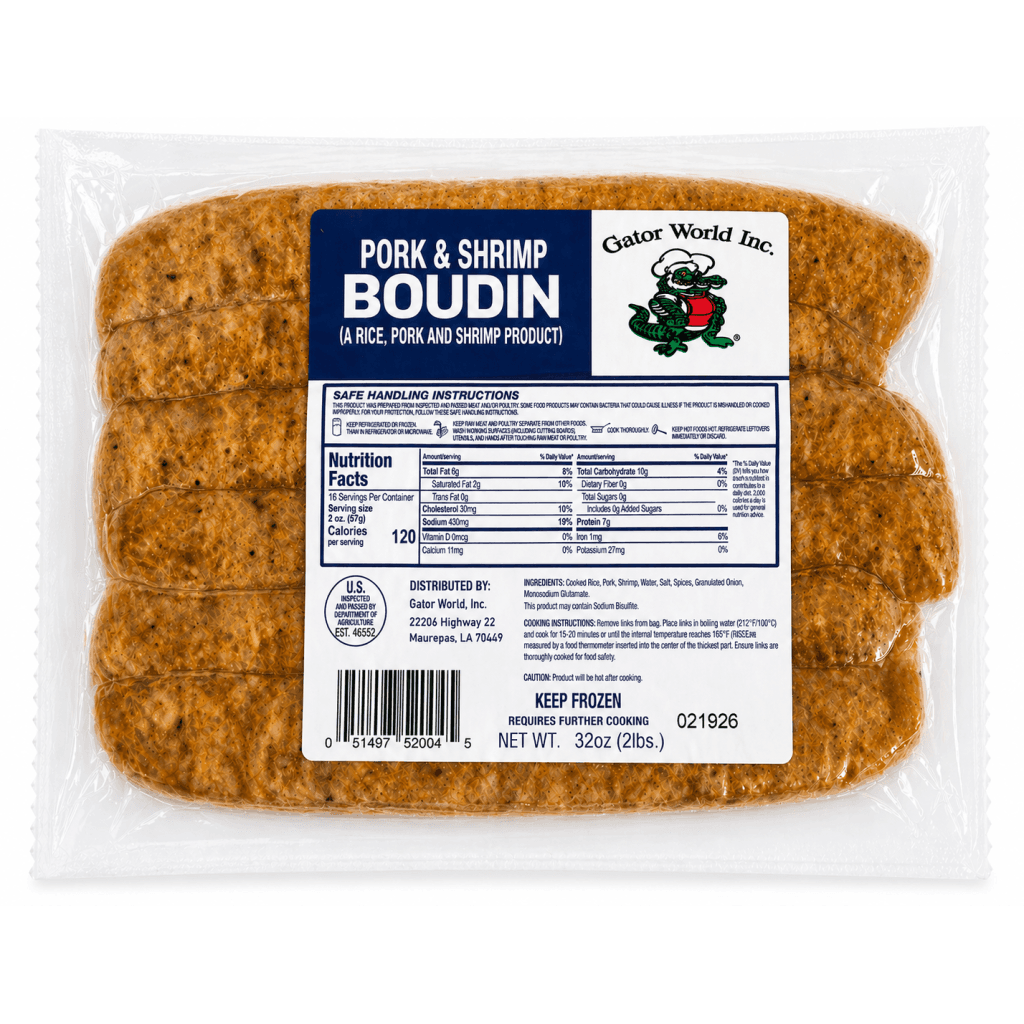 Gator World Pork & Shrimp Boudin 2 lb